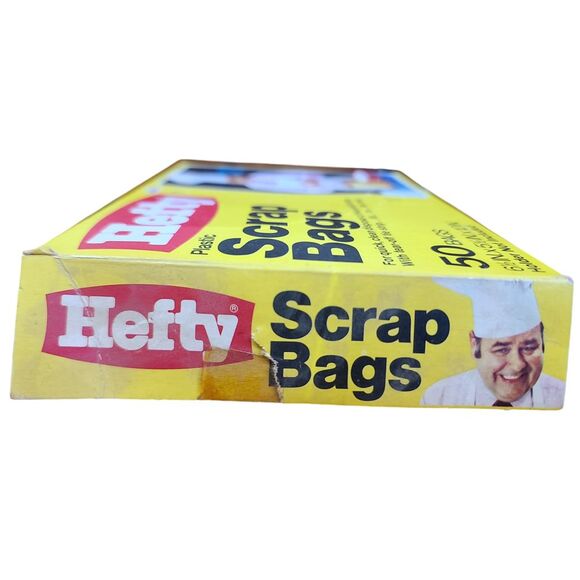 Vintage Hefty Scrap Bags Box Retro 1970s Kitchen Storage - 50 Count Plastic Bags - Picture 5 of 6